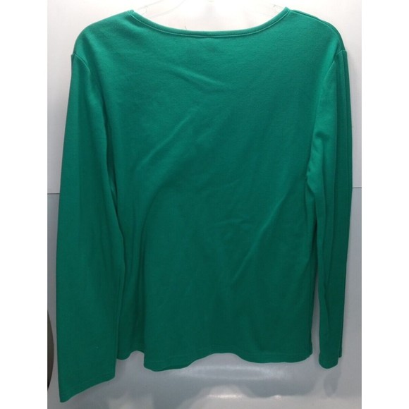 Jason Maxwell Medium Santa and Reindeer Long Sleeve Christmas Shirt Green - Picture 4 of 4